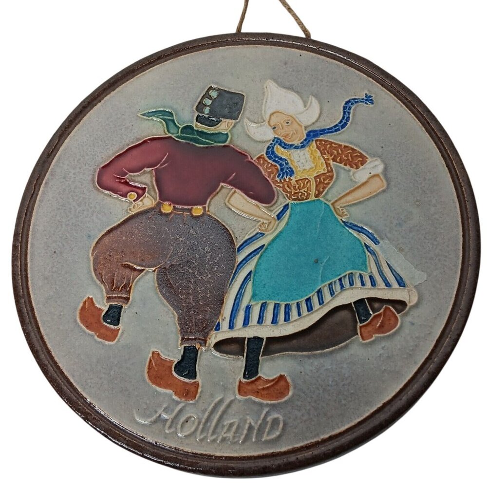 Westraven Utrecht Holland Wall Hanging Stonewear Dancing Couple Decor 5.25"